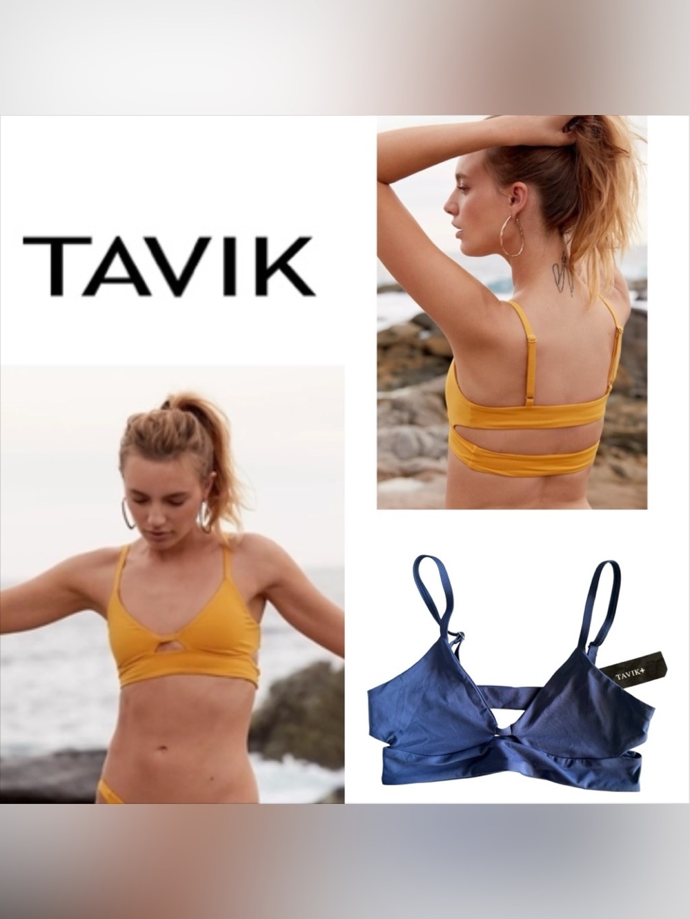 Tavik Juliet Coastal Blue Slinky Rib Bikini Top.
Size Small